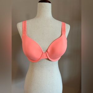Victoria’s Secret bra, size 34D, neon orange/coral